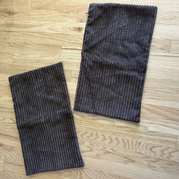 Chocolate Brown Corduroy Velvet Pillow Covers Pack of 2 Boho Decorative Patch - Picture 3 of 6